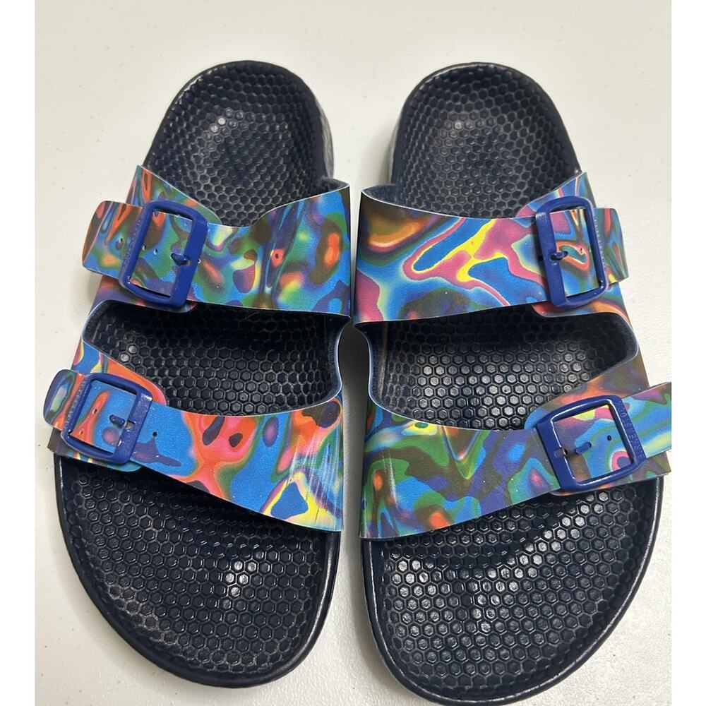 Original BIRKENSTOCK Womens ARIZONA ESSENTIALS Slide Sandal Tie Dye SZ 9 - Picture 3 of 9